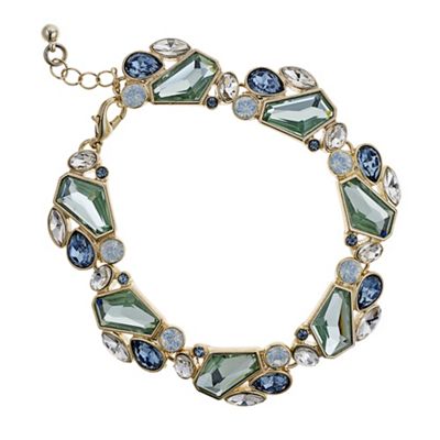 Designer blue tonal cluster bracelet